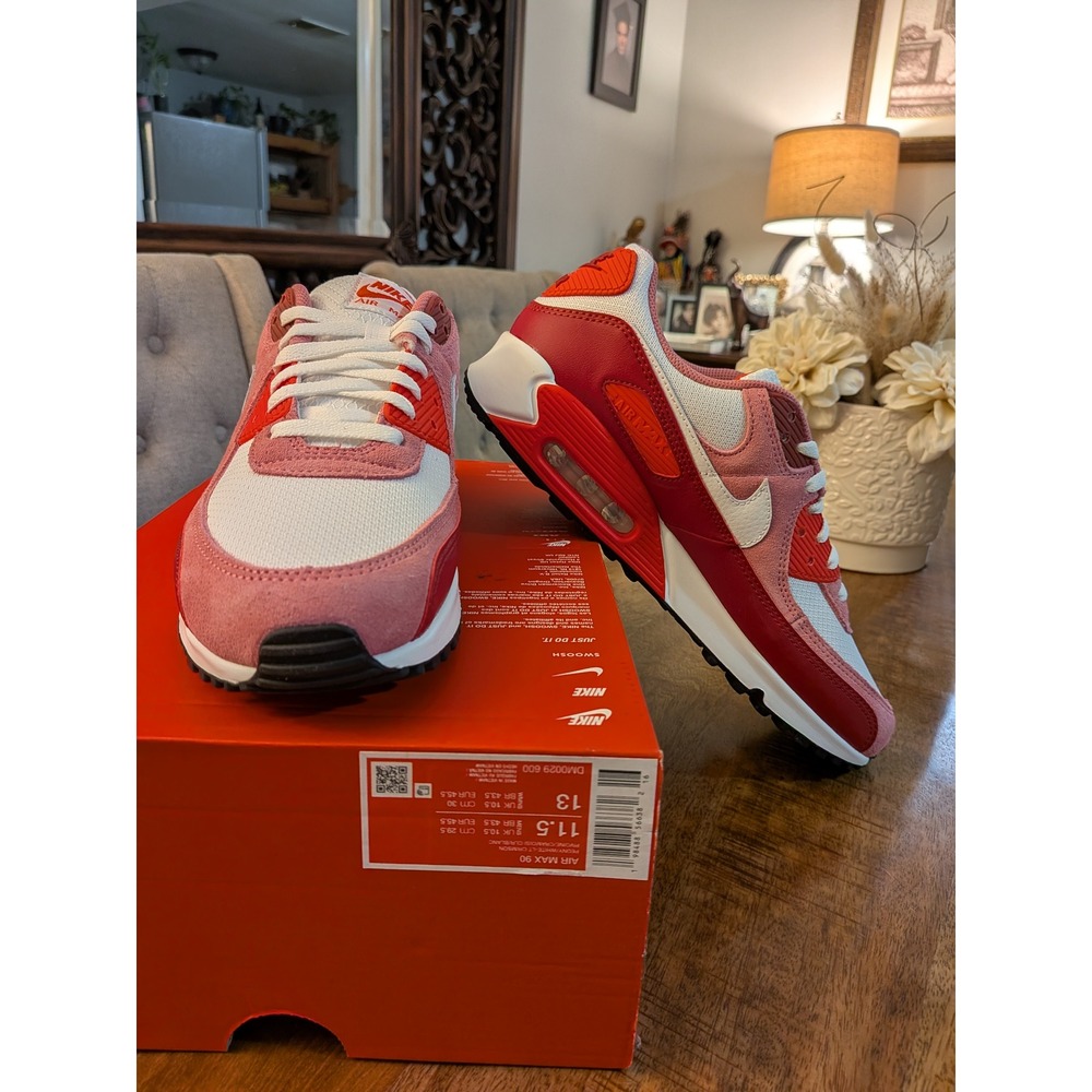 Nike Air Max 90 Peony White Light Crimson Pink DM0029-600 Mens 11.5 Womens 13
